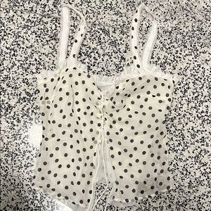 Zara Lace Up Polka Dot Women's Top